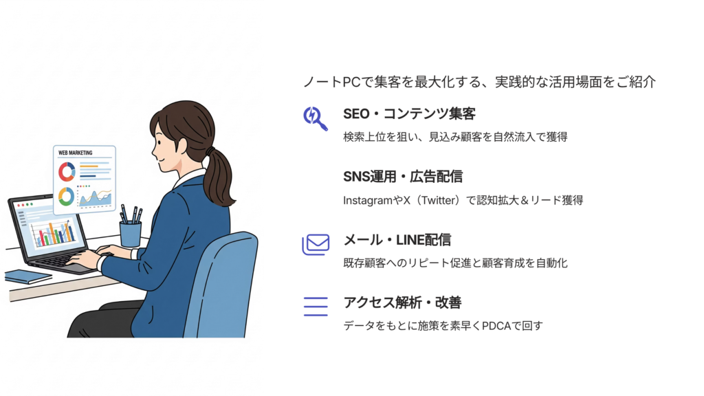 ノートPCを使った集客方法