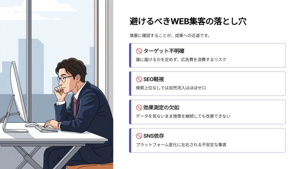 避けるべきWEB集客の落とし穴